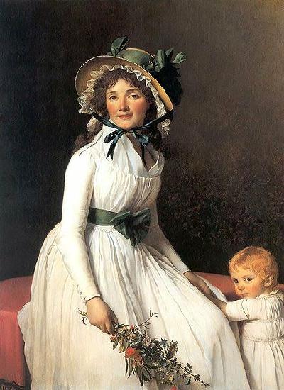 Jacques-Louis David Portrait of Madame Emilie Seriziat and her Son oil painting image